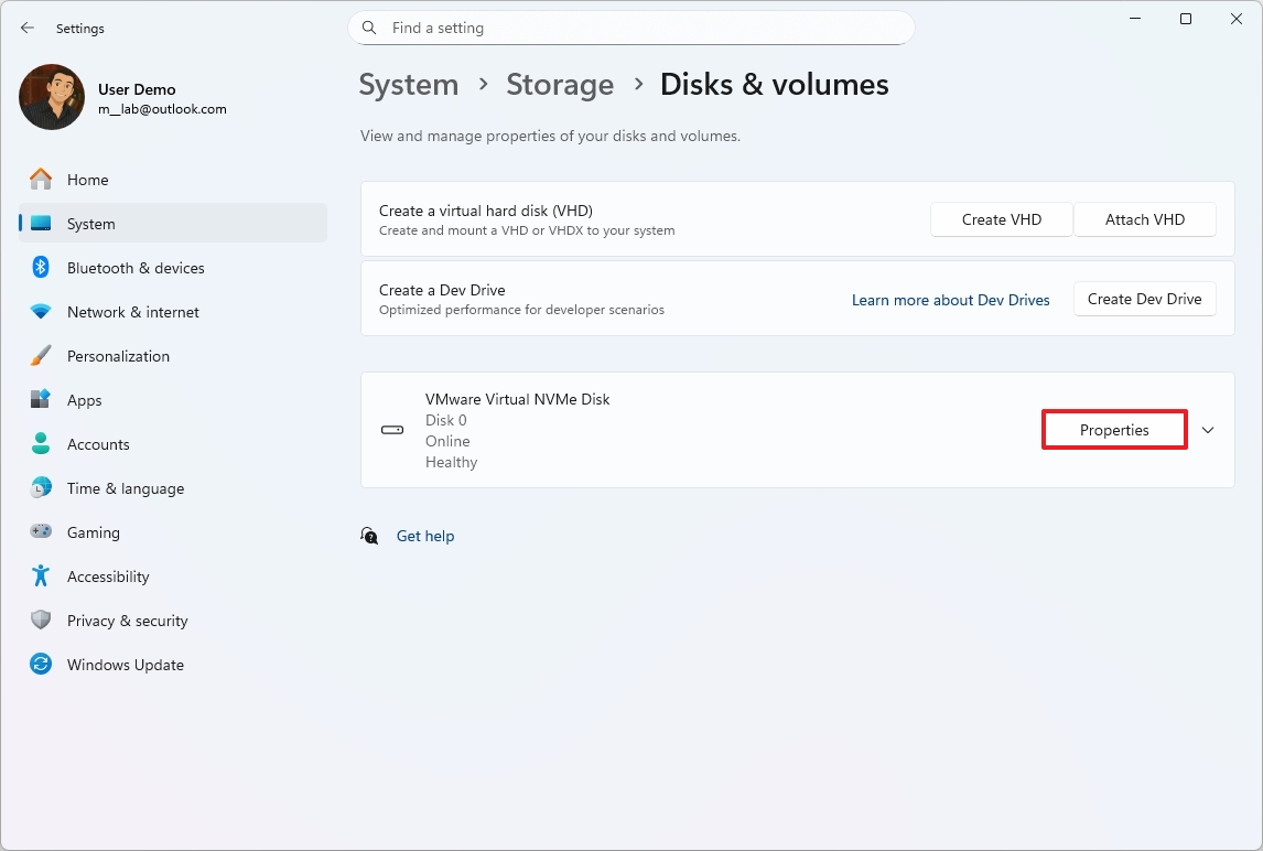 Windows 11 open drive properties
