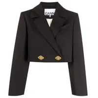 Double-breasted cropped jacket, £267 | Ganni 