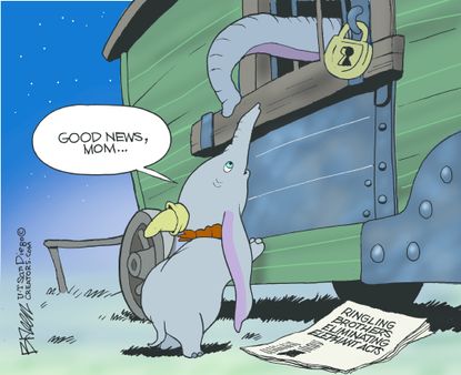 
Editorial cartoon U.S. Entertainment Elephants