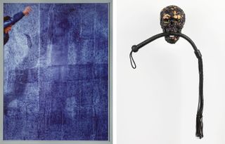 Untitled–Self-Portrait, 1988. Right: Skull with Whip, 2013.