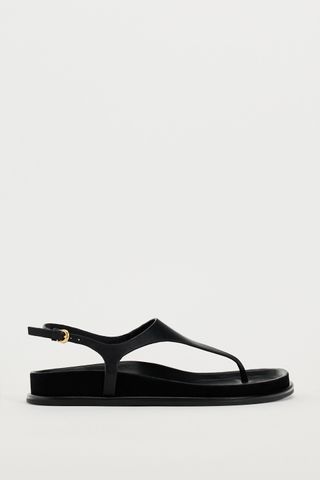 Flat Leather Slider Sandals