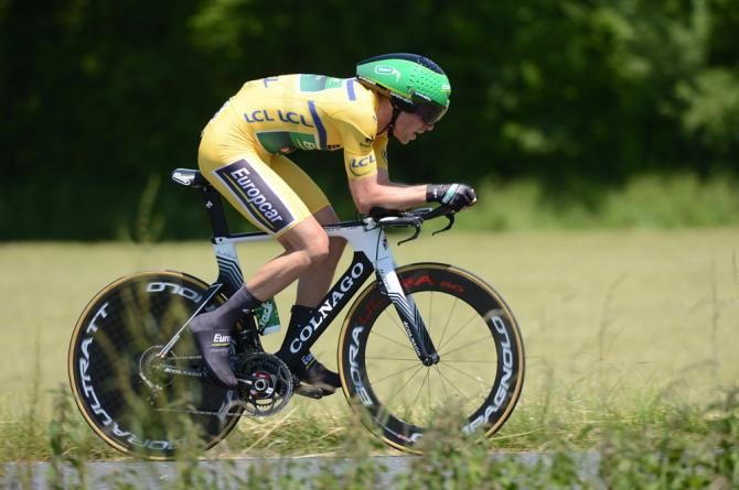 Crit&eacute;rium du Dauphin&eacute; overnight leader David Veilleux (Europcar) would surrender his yellow jersey and drop to 7th overall after the time trial.