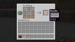 Minecraft 1.20 - bundles are shown being crafted in the menu