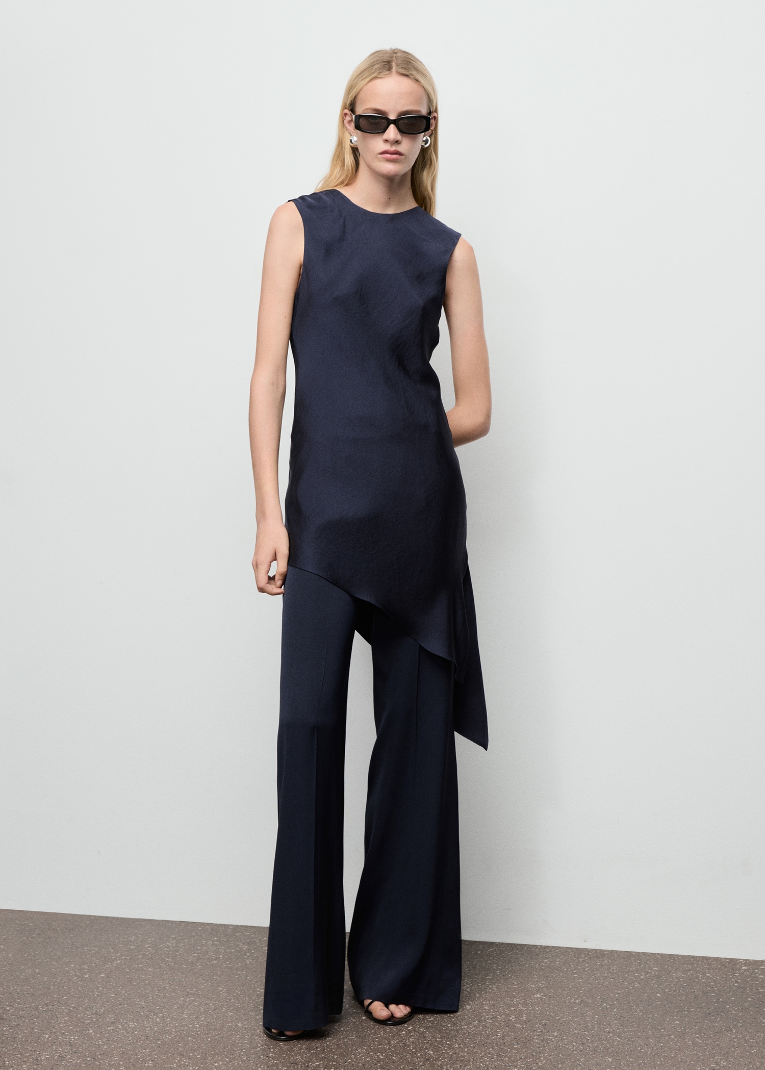 Asymmetrical Satin Top - Women | Mango Usa