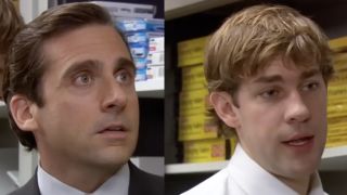 Carell's Michael Scott and Krasinski's Jim Halpert in NBC's "The Office." 