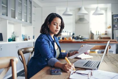 A woman working on a computer