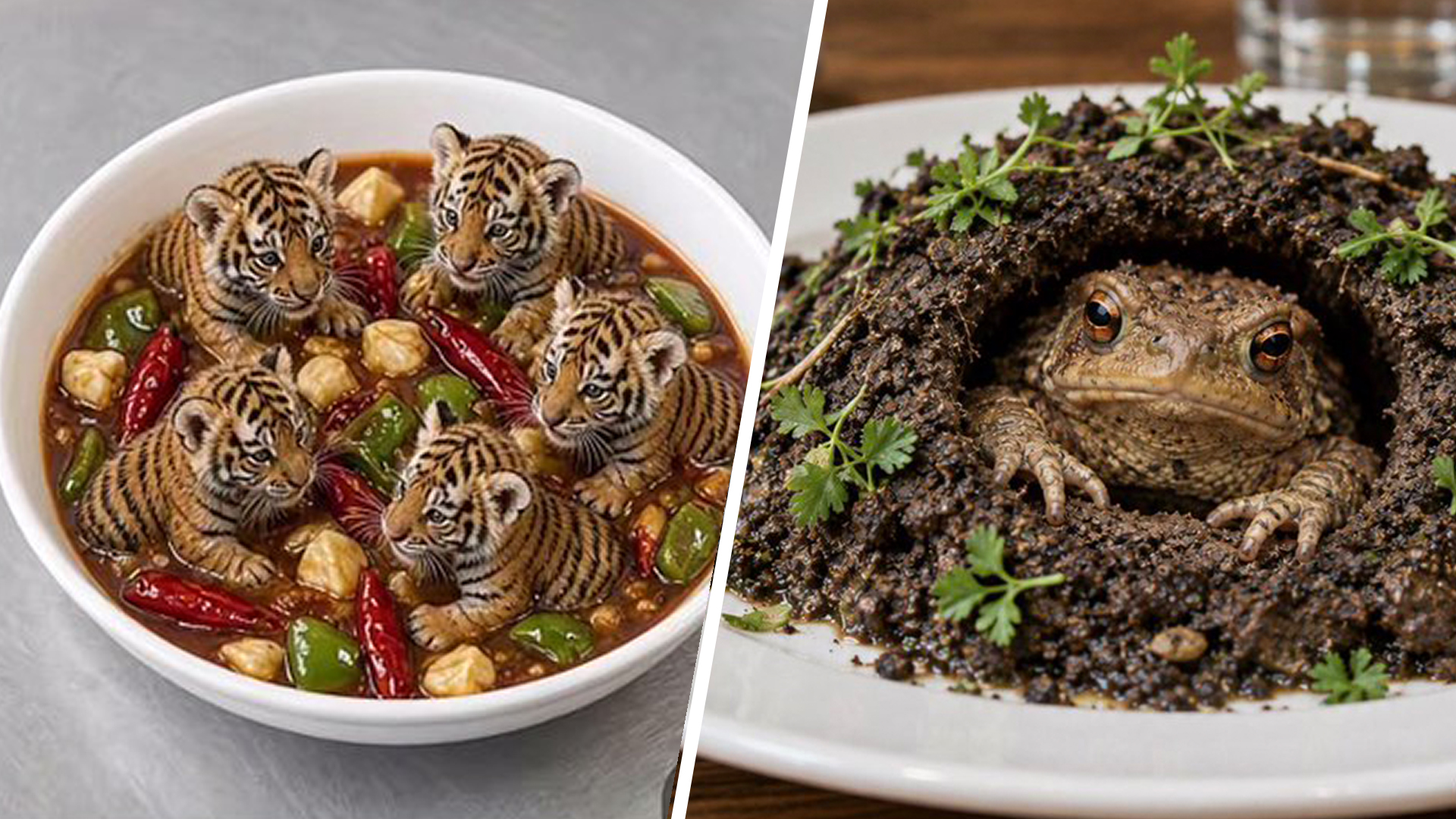 Fancy some 'tiger' prawns or a literal toad in the hole?