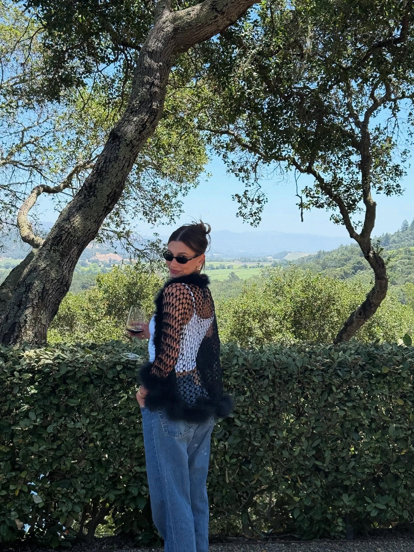 Hailey Bieber goes wine tasting in Napa Valley at Promontory Winery