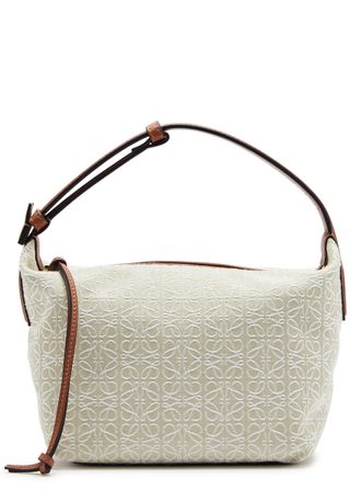 Cubi Small Anagram-Jacquard Top Handle Bag