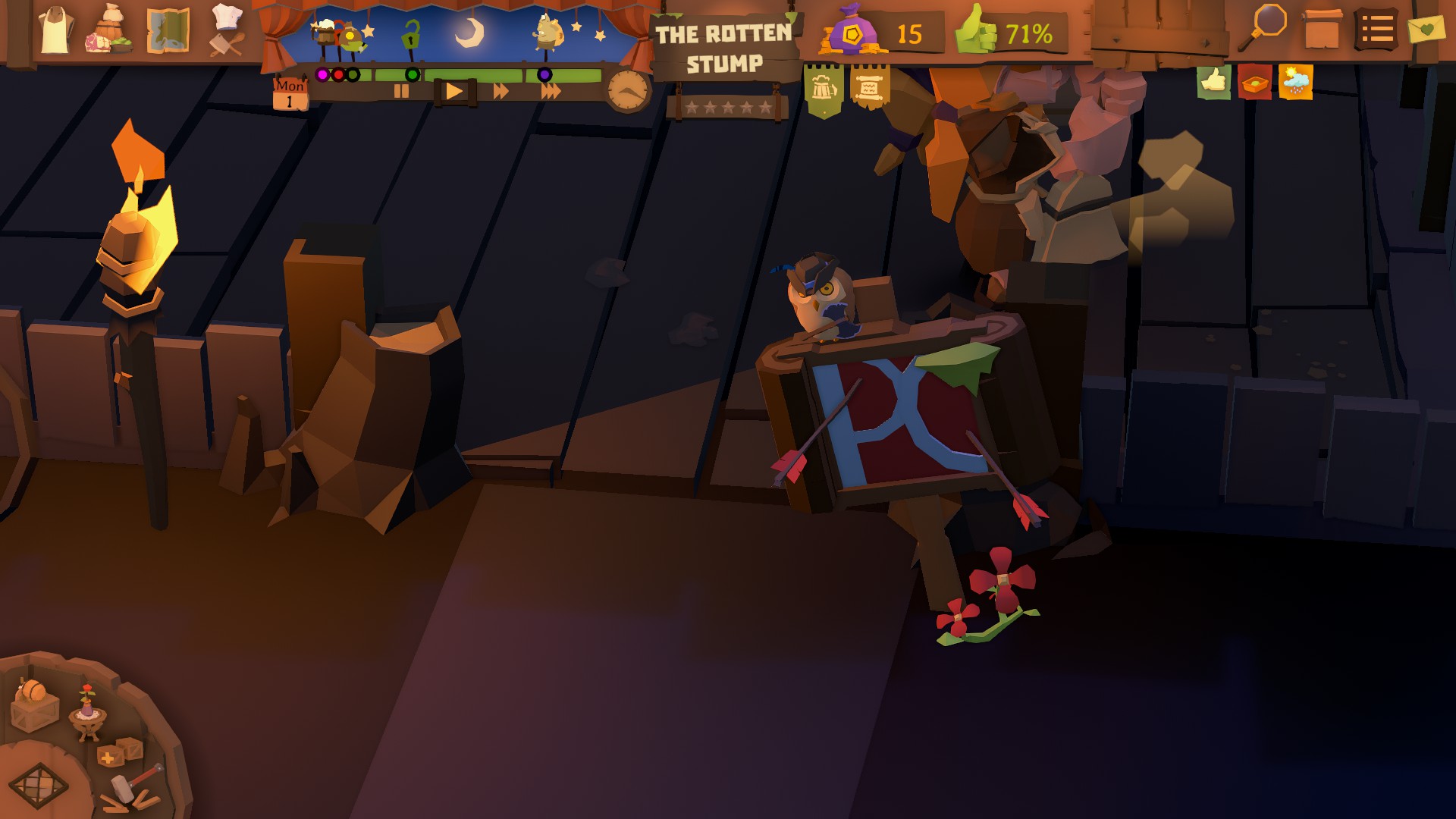 Several images showing off the decor builder in Tavern Keeper.