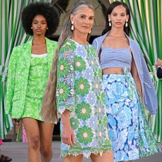 collage of models during the Lilly Pulitzer Spring 2026 runway show