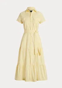 Belted Tiered Cotton Shirtdress (£185.50) $199.99 | Ralph Lauren