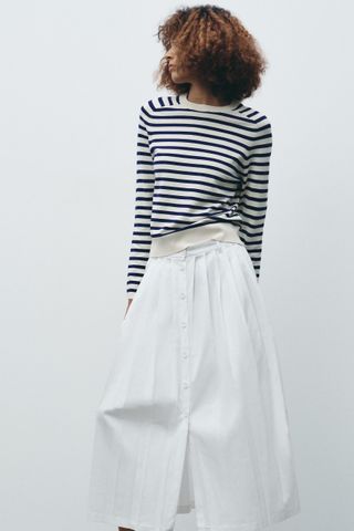 Pleated Midi Skirt