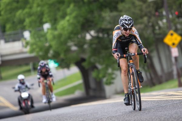 Janel Holcomb (Optum Pro Cycling p/b Kelly Benefit Strategies) passes the rider in front of her during the TT.