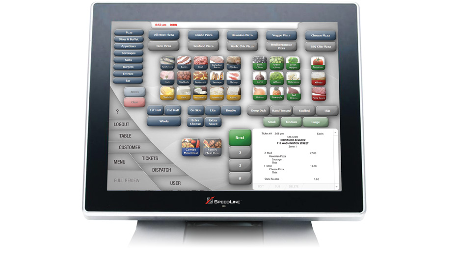 SpeedLine POS monitor and display screen