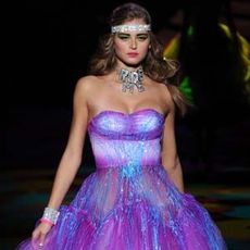 Model in Purple Dress