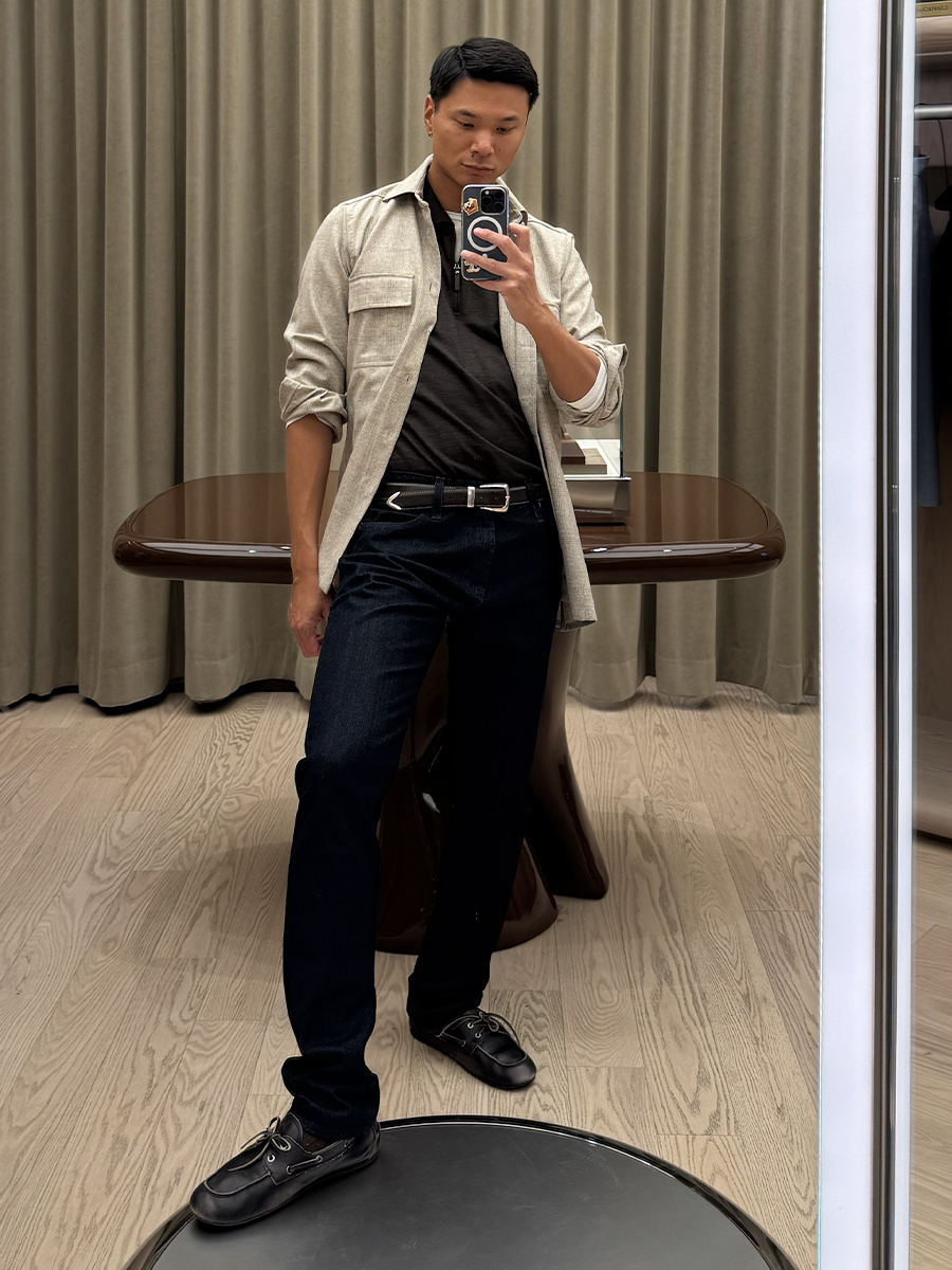 Joseph Tang Who What Wear Editors in Residence Fall Denim Outfits For Men