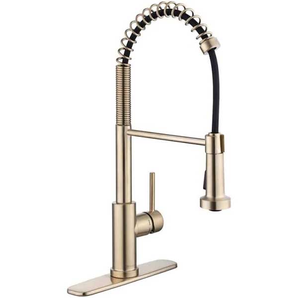 a matt gold finish tap