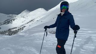 Julia Clarke skiing Verbier