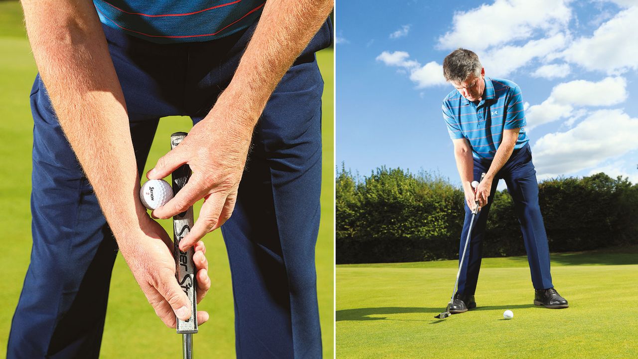 Clive Tucker demonstrates an effective golf putting drill