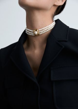 Triple-Pearl Necklace - Women | Mango United Kingdom