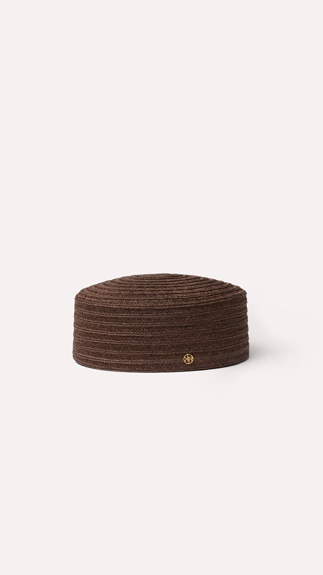 Sisal Straw Pillbox - Brown / 55 Cm