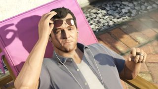Michael sunbathing in GTA V
