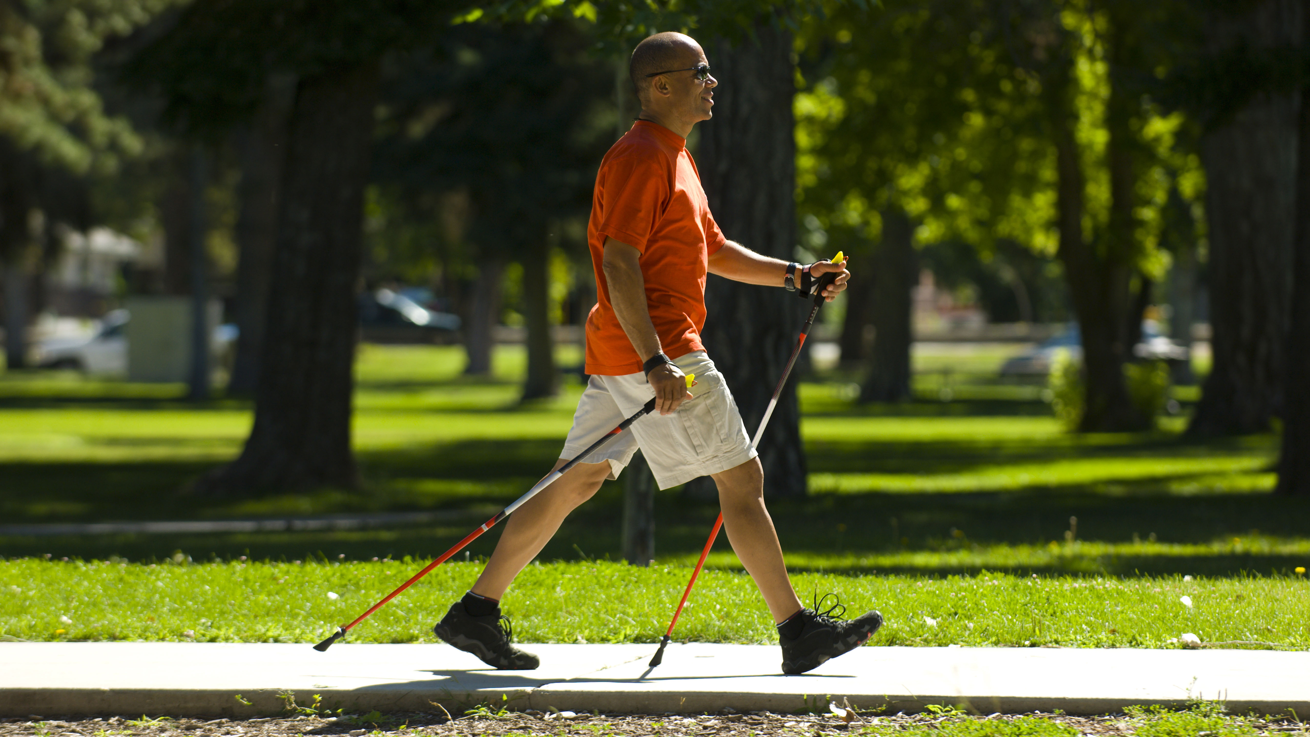 Man Nordic Walking in Utah