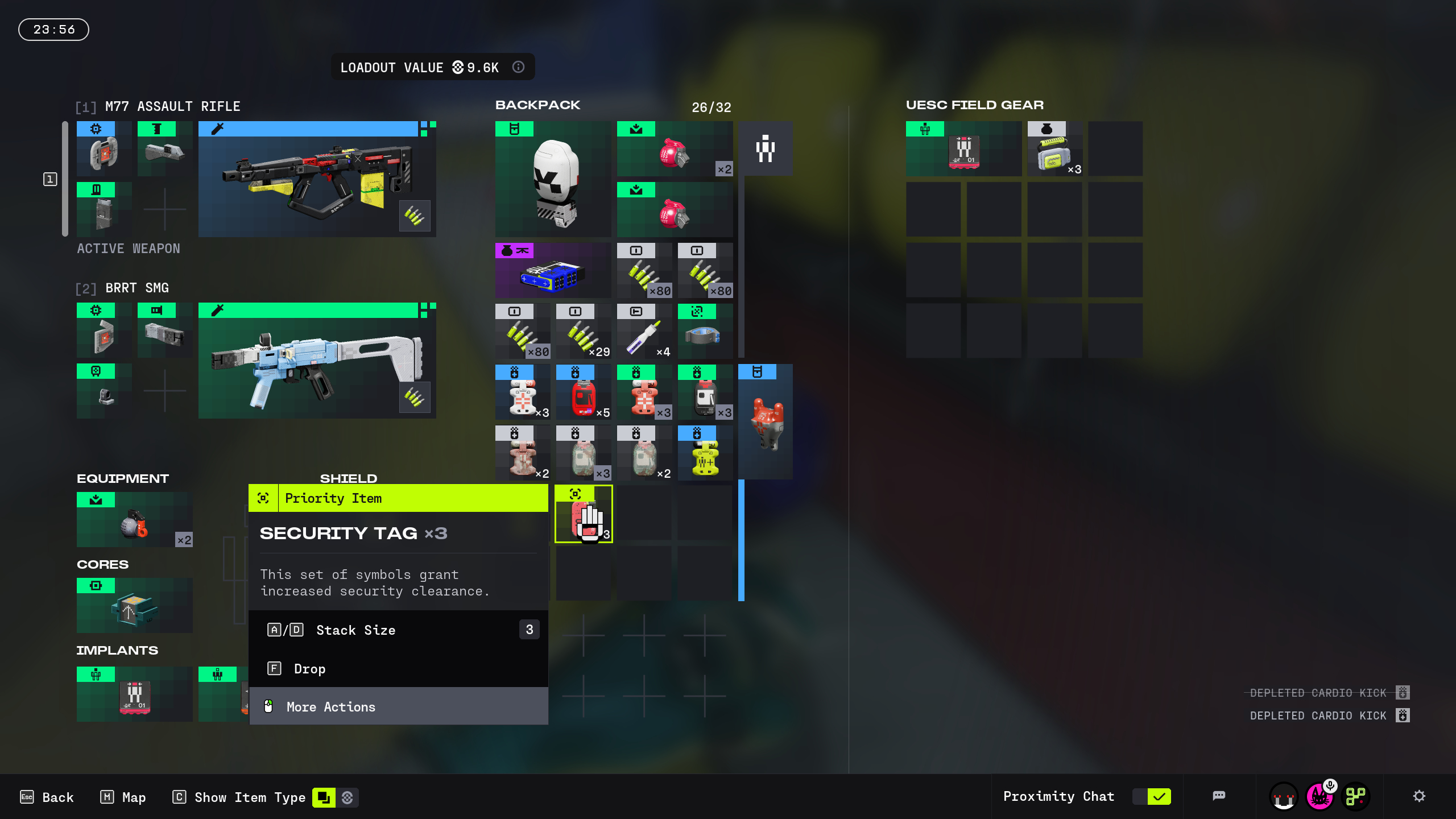 Marathon Security Clearance: A player looking at a Security Tag in their inventory.
