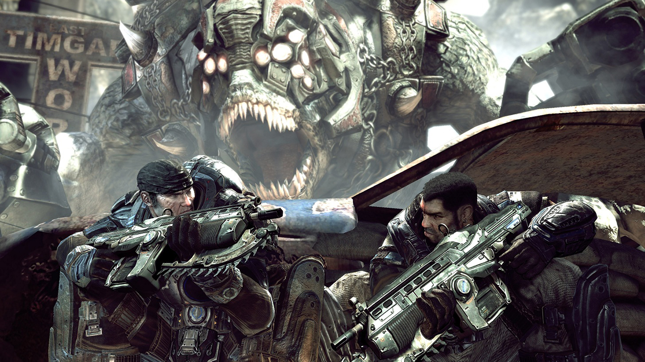 Screenshot from a video game called Gears of War