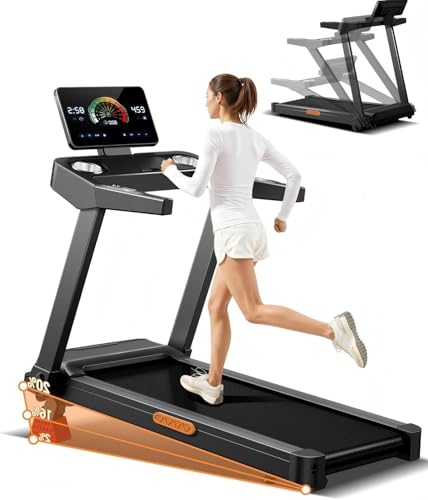 Foldable Treadmill 195kg Weight Capacity 3.5hp Treadmills for Home With 20% Manual Incline and Handle Heart Rate Tracking Support Running Machine Foldable With Touchscreen