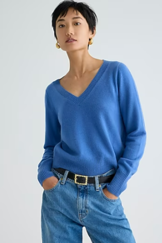 J.CREW Cashmere shrunken V-neck sweater