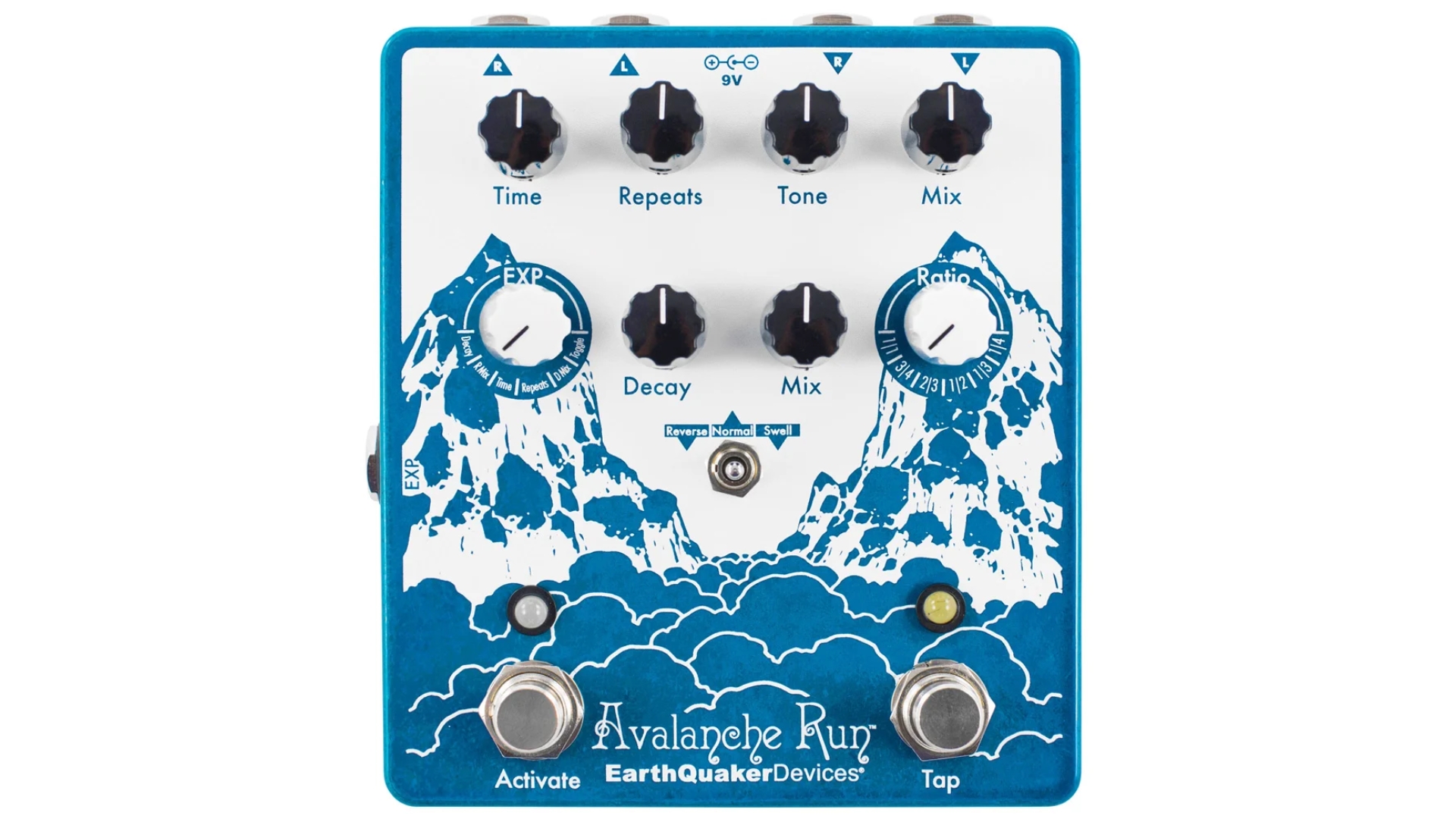 An Earthquaker Devices Avalanche Run reverb pedal