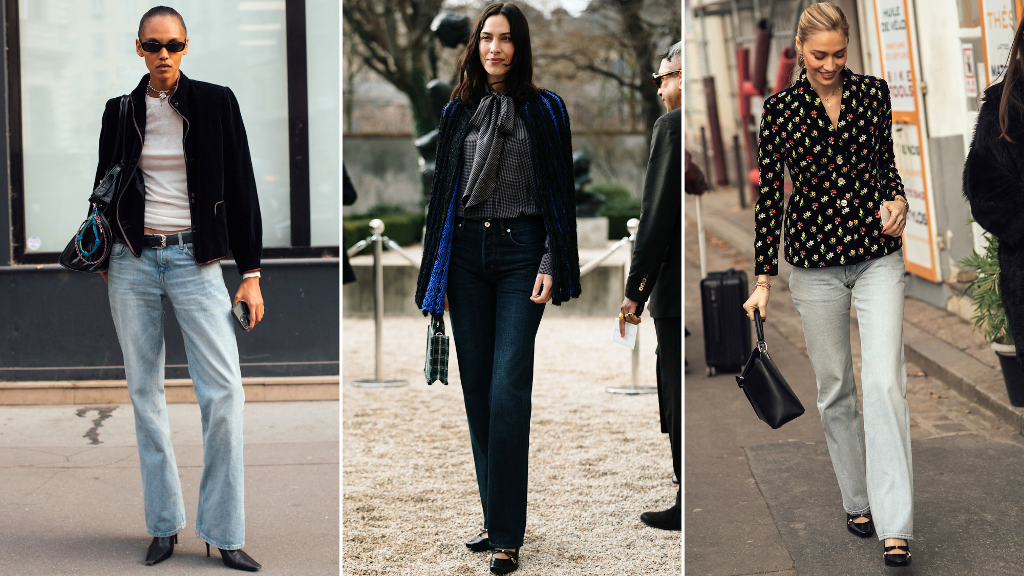 Influencers wearing straight leg jeans