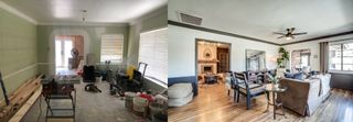 Before and after cheap wainscoting painted in living room