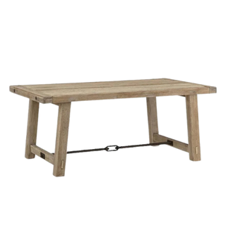 Rustic wooden farmhouse dining table