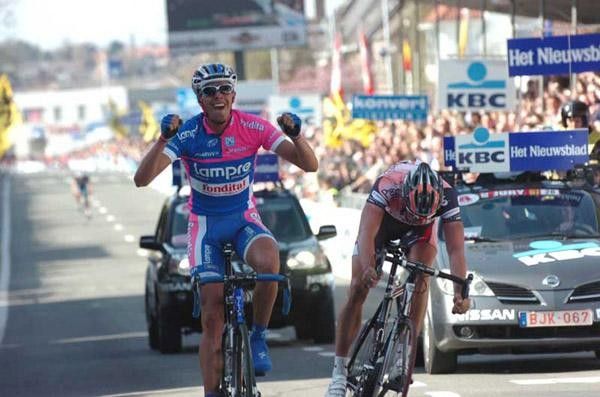Ballan came around Hoste who started the sprint a bit too early