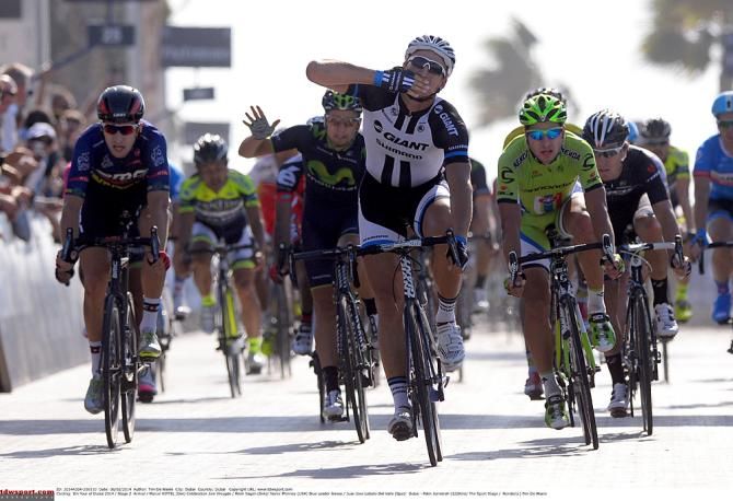 Marcel Kittel (Giant-Shimano) celebrates his win in Dubai