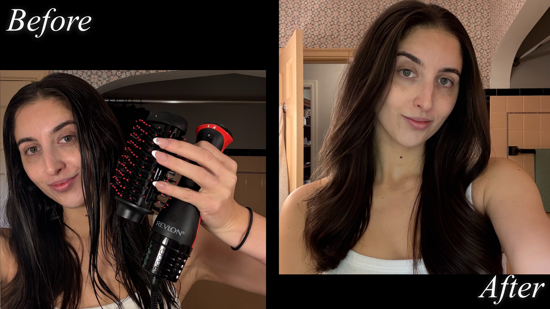 Marisa’s hair after using the Revlon One-Step Volumizer Plus 2.0 Hair Dryer and Hot Air Brush to take it from damp to silky and polished with a little curl for movement.