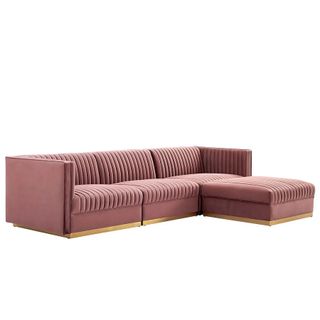 A modular pink couch