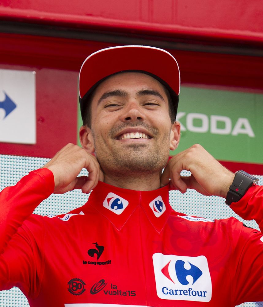 Tom Dumoulin in red after stage 17.