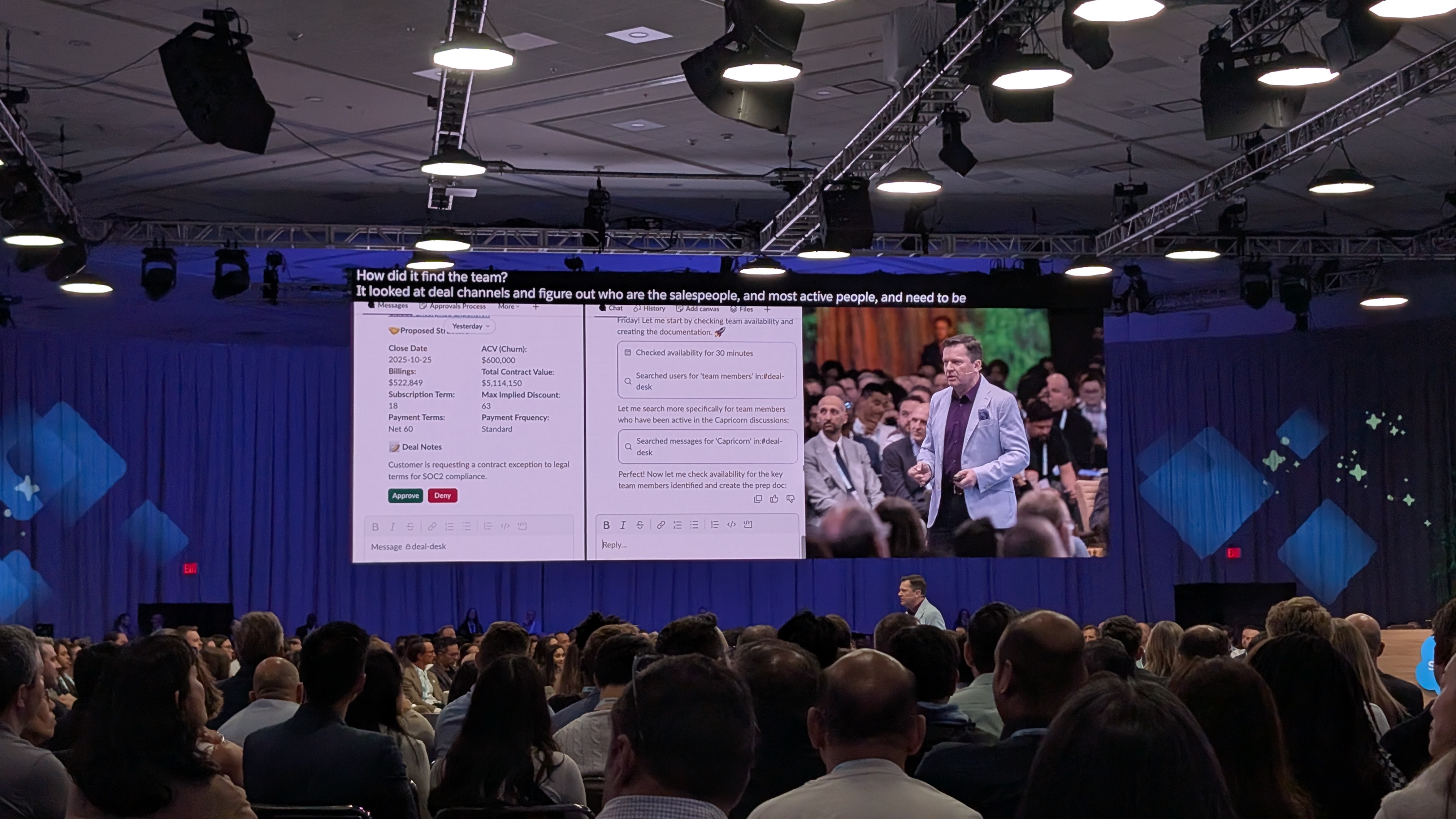 Peter Doolan, EVP and chief customer officer at Slack, at the Slack keynote at Dreamforce 2025.