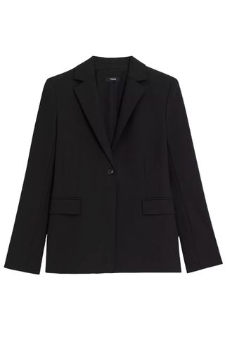  Sculpt Stretch Cotton One-Button Blazer