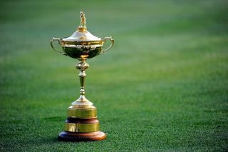 The iconic Ryder Cup trophy pictured