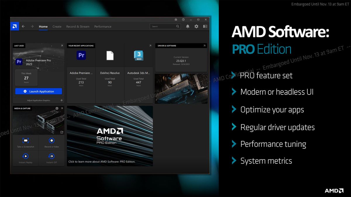 AMD Radeon Pro W7700 Slide Deck