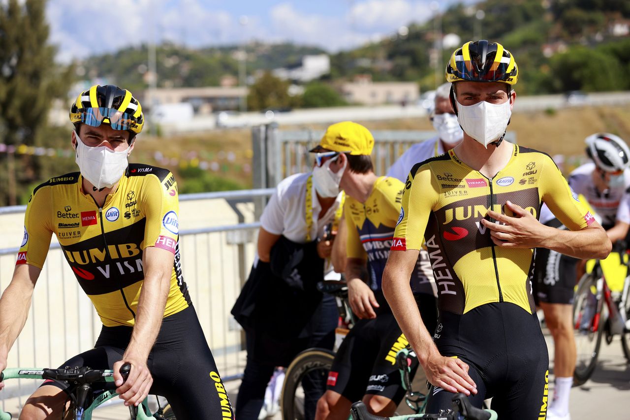 Tour de France 2020 107th Edition 3rd stage Nice Sisteron 198 km 31082020 Tom Dumoulin NED Team Jumbo Visma Sepp Kuss USA Team Jumbo Visma photo POOL Yuzuru SunadaBettiniPhoto2020