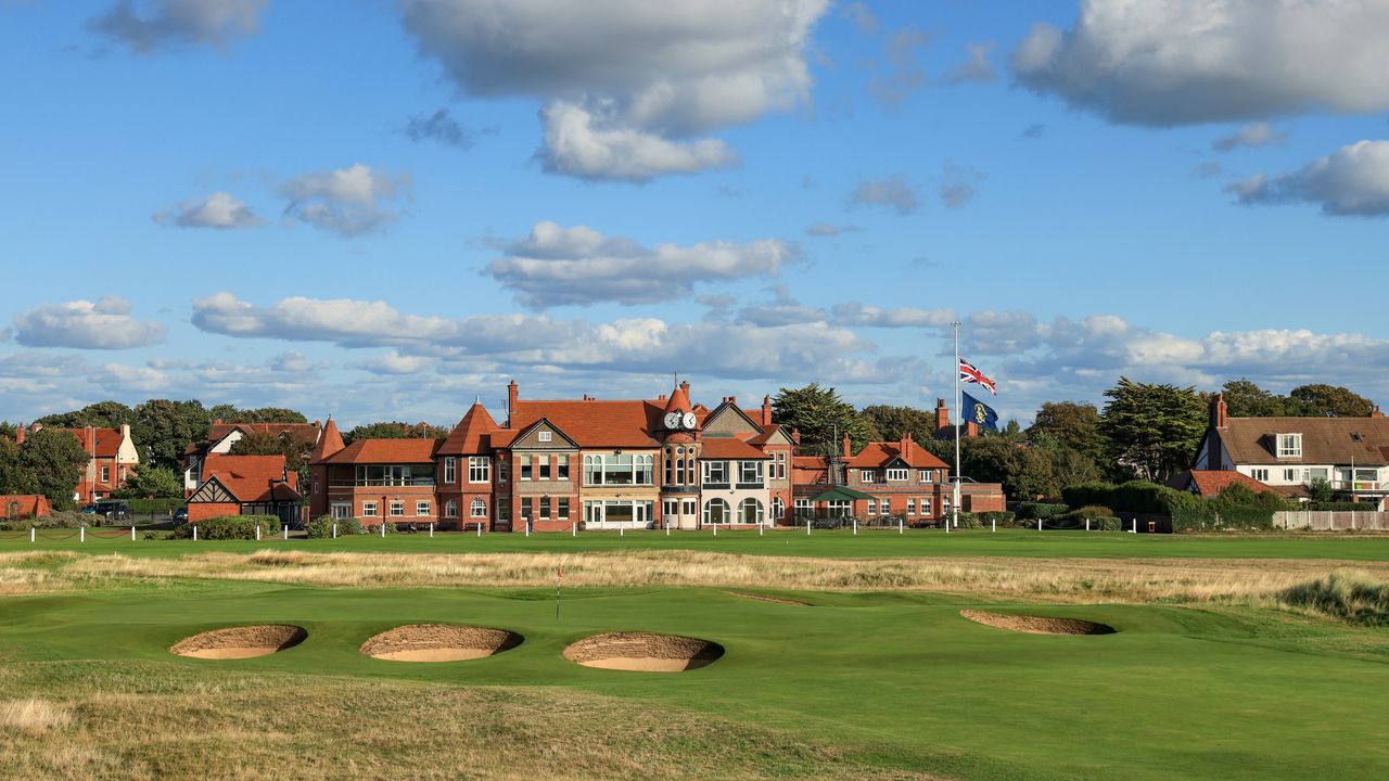 The 18th green at Royal Liverpool