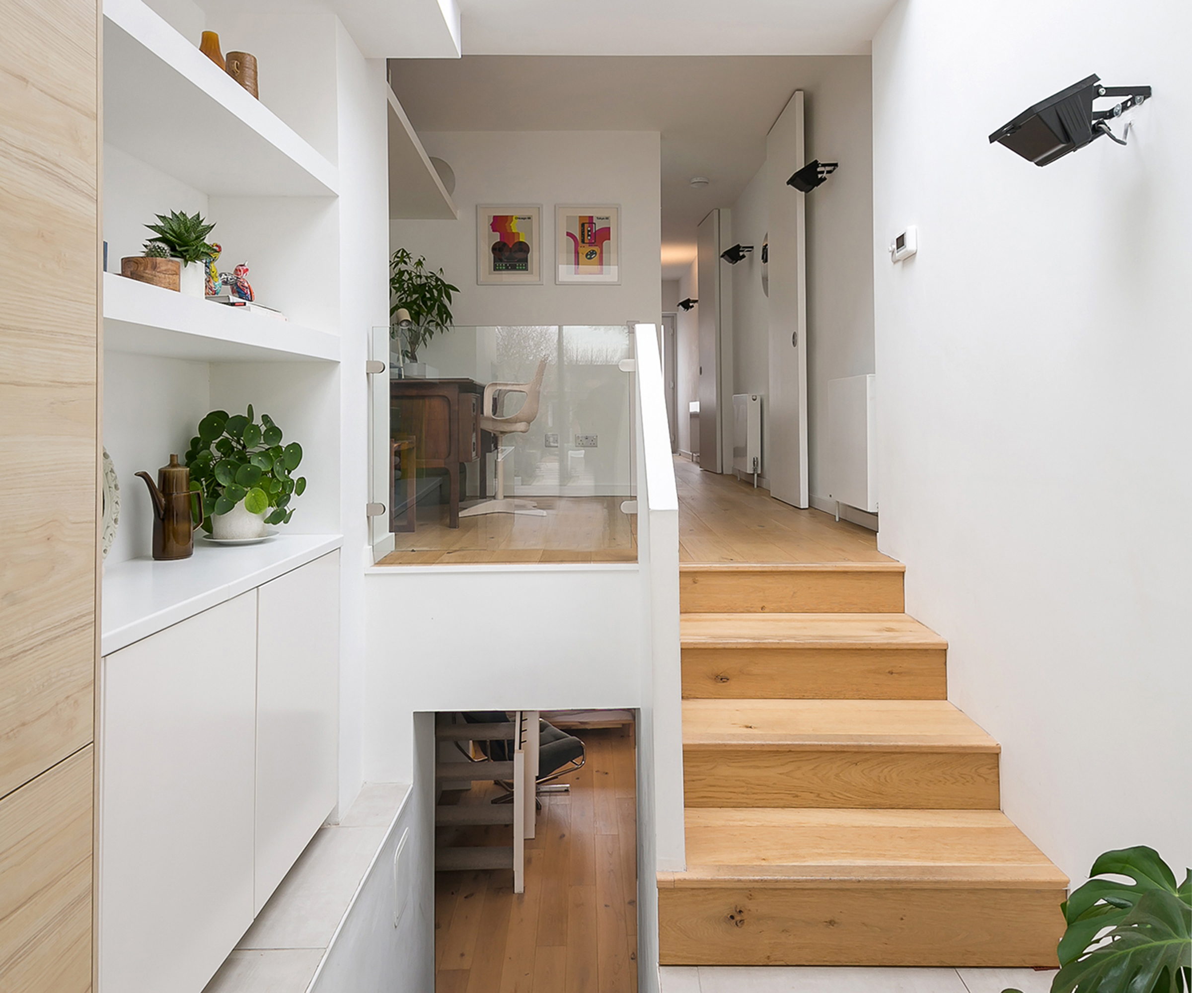 A narrow two-storey extension