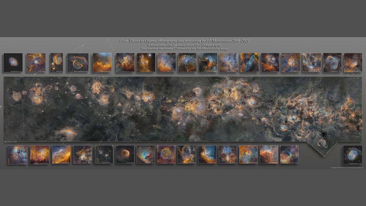 This image of the Milky Way mosaic shows 234 panels and covers 125 x 22 degrees of the sky.