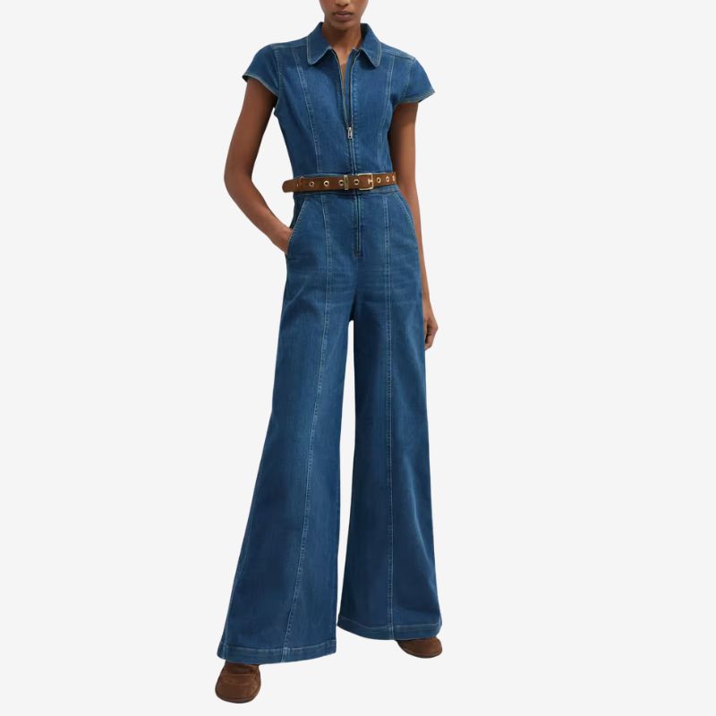 Image of denim jumpsuit
